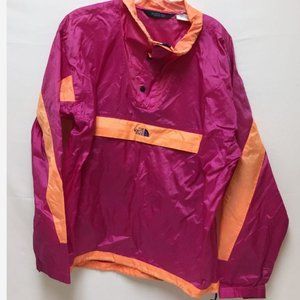 The North Face Vintage Retro Pink and Orange 1/4 Zip Pullover Windbreaker Jacket